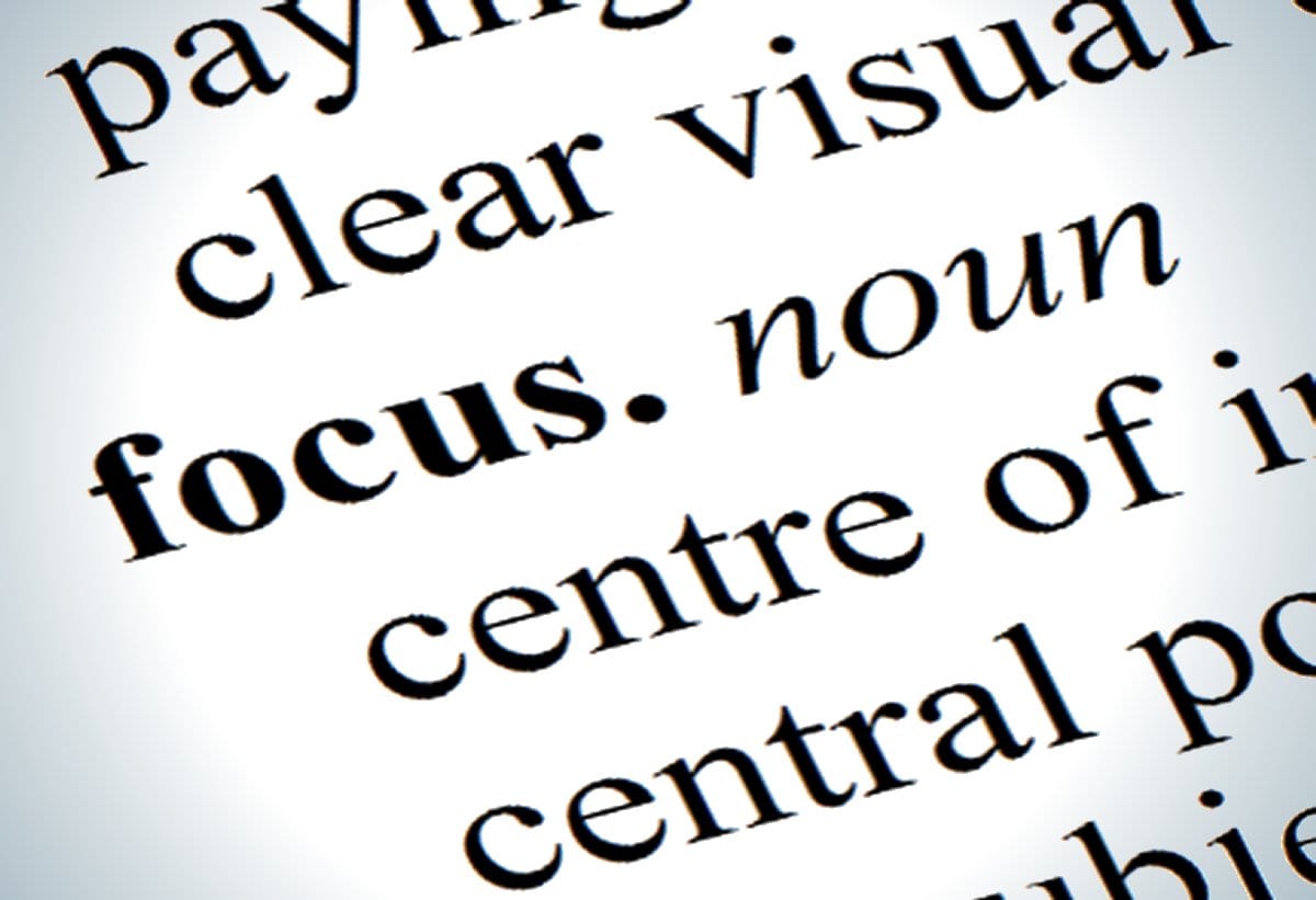 focus in a presentation