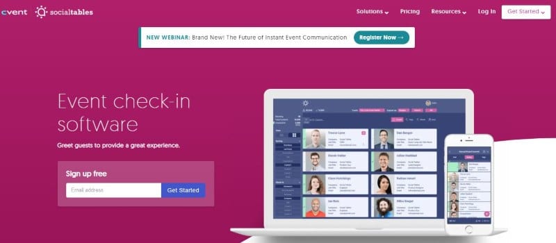 social tables registration app for events