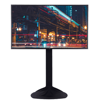 tv rental screen sizes for events