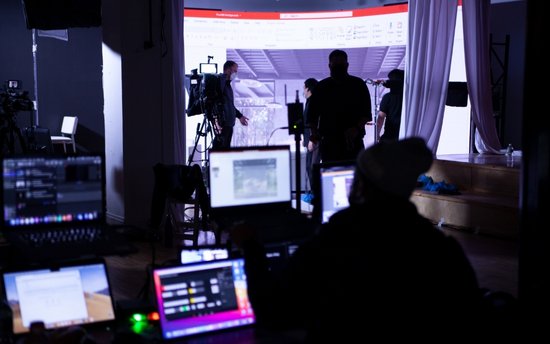 Behind the scenes at the professional studio in New York City