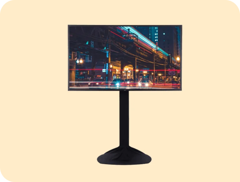 tv rental screen sizes for events